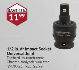 Princess Auto 1/2 in. dr Impact Socket Universal Joint offer