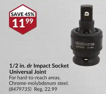 Princess Auto 1/2 in. dr Impact Socket Universal Joint offer