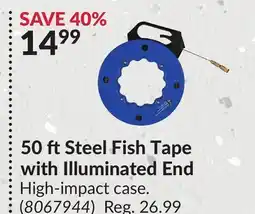 Princess Auto 50 ftSteel Fish Tape with Illuminated End offer
