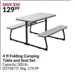 Princess Auto 4 ftFolding Camping Table and Seat Set offer