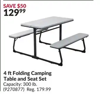 Princess Auto 4 ftFolding Camping Table and Seat Set offer