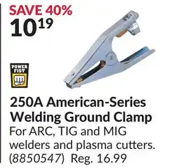Princess Auto 250A American-Series Welding Ground Clamp offer