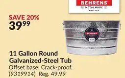 Princess Auto 11 Gallon Round Galvanized-Steel Tub offer