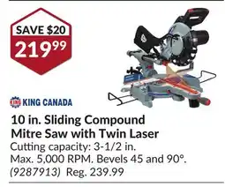 Princess Auto 10 in. Sliding Compound Mitre Saw with Twin Laser offer