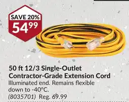 Princess Auto 50 ft12/3 Single-Outlet Contractor-Grade Extension Cord offer