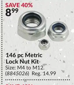 Princess Auto 146 pc Metric Lock Nut Kit offer