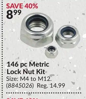 Princess Auto 146 pc Metric Lock Nut Kit offer