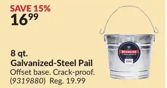 Princess Auto 8 qt. Galvanized-Steel Pail offer