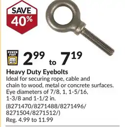 Princess Auto Heavy Duty Eyebolts offer