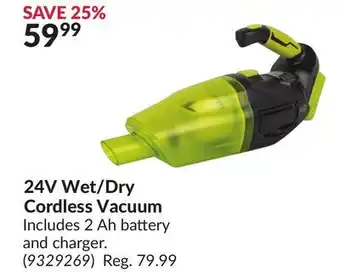 Princess Auto 24V Wet/Dry Cordless Vacuum offer