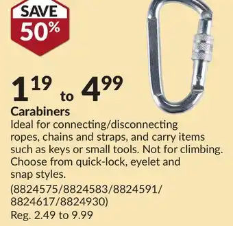 Princess Auto Carabiners offer