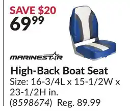 Princess Auto High-Back Boat Seat offer