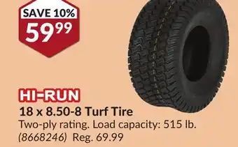 Princess Auto HI-RUN 18 x 8.50-8 Turf Tire offer