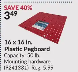 Princess Auto 16 x 16 in. Plastic Pegboard offer