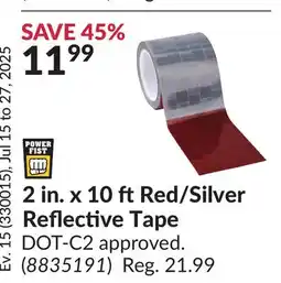 Princess Auto 2 in. x 10 ftRed/Silver Reflective Tape offer