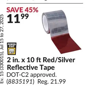 Princess Auto 2 in. x 10 ftRed/Silver Reflective Tape offer