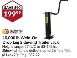 Princess Auto 10,000 lb Weld-On Drop Leg Sidewind Trailer Jack offer