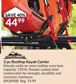 Princess Auto 2 pc Rooftop Kayak Carrier offer