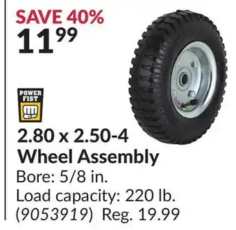 Princess Auto Power Fist 2.80 x 2.50-4 Wheel Assembly offer