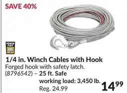Princess Auto 1/4 in. Winch Cables with Hook offer