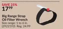 Princess Auto Big Range Strap Oil Filter Wrench offer