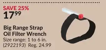 Princess Auto Big Range Strap Oil Filter Wrench offer