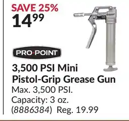 Princess Auto 3,500 PSI Mini Pistol-Grip Grease Gun offer