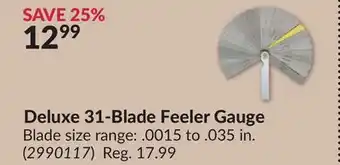 Princess Auto Deluxe 31-Blade Feeler Gauge offer