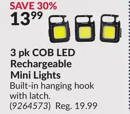 Princess Auto 3 pk COB LED Rechargeable Mini Lights offer