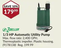 Princess Auto 1/3 HP Automatic Utility Pump offer