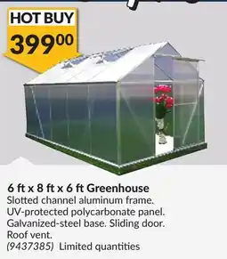 Princess Auto 6 ftx 8 ftx 6 ftGreenhouse offer