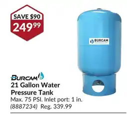 Princess Auto 21 Gallon Water Pressure Tank offer