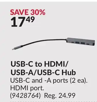 Princess Auto USB-C to HDMI/ USB-A/USB-C Hub offer