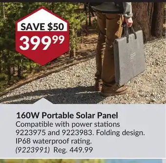 Princess Auto 160W Portable Solar Panel offer