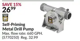 Princess Auto Self-Priming Metal Drill Pump offer