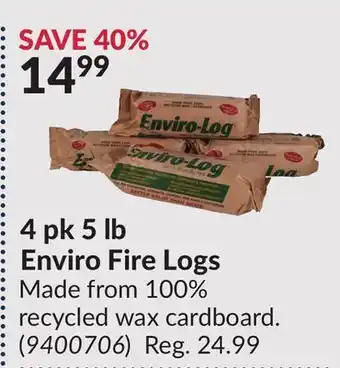 Princess Auto 4 pk 5 lb Enviro Fire Logs offer