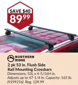 Princess Auto 2 pk 53 in. Flush Side Rail Mounting Crossbars offer