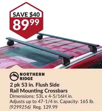 Princess Auto 2 pk 53 in. Flush Side Rail Mounting Crossbars offer