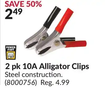 Princess Auto 2 pk 10A Alligator Clips offer