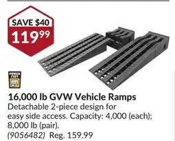 Princess Auto 16,000 lb GVW Vehicle Ramps offer