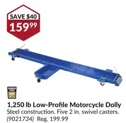 Princess Auto 1,250 lb Low-Profile Motorcycle Dolly offer