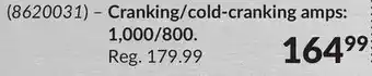 Princess Auto 24 MS Marine Batteries- Cranking/cold-cranking amps: 1,000/800 offer