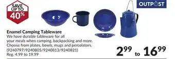 Princess Auto Enamel Camping Tableware offer