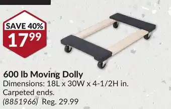 Princess Auto 600 lb Moving Dolly offer