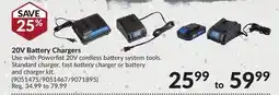 Princess Auto 20V Battery Chargers offer