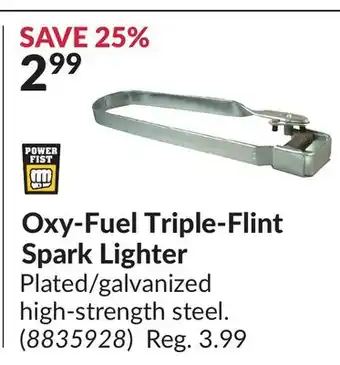 Princess Auto Oxy-Fuel Triple-Flint Spark Lighter offer