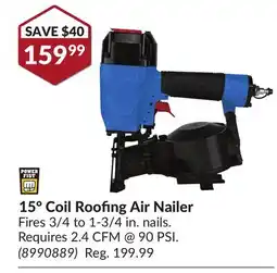 Princess Auto 15° Coil Roofing Air Nailer offer
