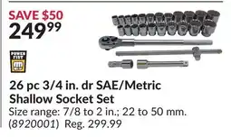Princess Auto 26 pc 3/4 in. dr SAE/Metric Shallow Socket Set offer