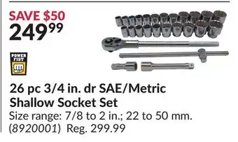 Princess Auto 26 pc 3/4 in. dr SAE/Metric Shallow Socket Set offer