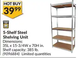 Princess Auto 5-Shelf Steel Shelving Unit offer
